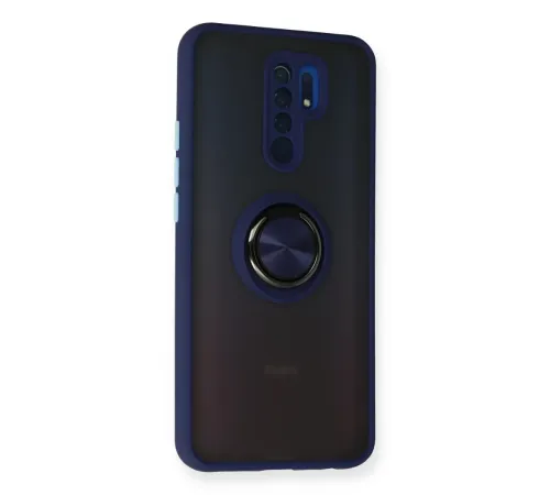 Xiaomi Redmi 9 Kılıf Montreal Yüzüklü Silikon Kapak - Lacivert