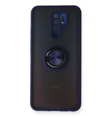 Xiaomi Redmi 9 Kılıf Montreal Yüzüklü Silikon Kapak - Lacivert