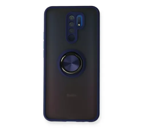 Xiaomi Redmi 9 Kılıf Montreal Yüzüklü Silikon Kapak - Lacivert