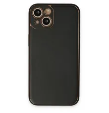 Apple iPhone 14 Plus Kılıf Coco Deri Silikon Kapak - Siyah