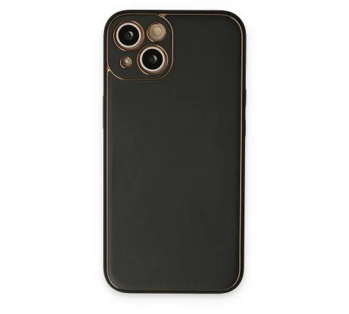 Apple iPhone 14 Plus Kılıf Coco Deri Silikon Kapak - Siyah