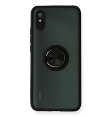 Xiaomi Redmi 9A Kılıf Montreal Yüzüklü Silikon Kapak - Siyah