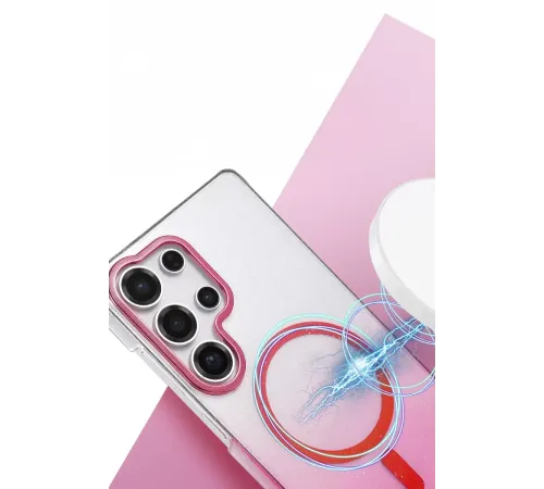 Samsung Galaxy S25 Ultra Glossy Magsafe Kapak - Pembe