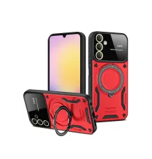 Samsung Galaxy A35 5G Kılıf Joy Lens Standlı Kapak - Kırmızı