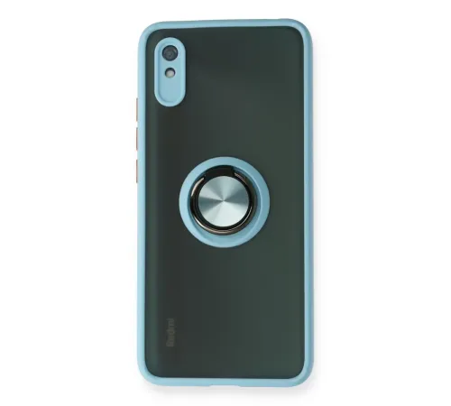 Xiaomi Redmi 9A Kılıf Montreal Yüzüklü Silikon Kapak - Buz Mavi