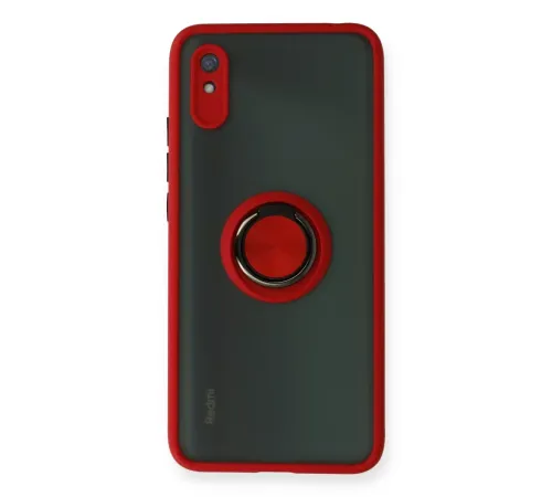 Xiaomi Redmi 9A Kılıf Montreal Yüzüklü Silikon Kapak - Kırmızı