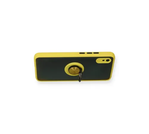 Xiaomi Redmi 9A Kılıf Montreal Yüzüklü Silikon Kapak - Sarı