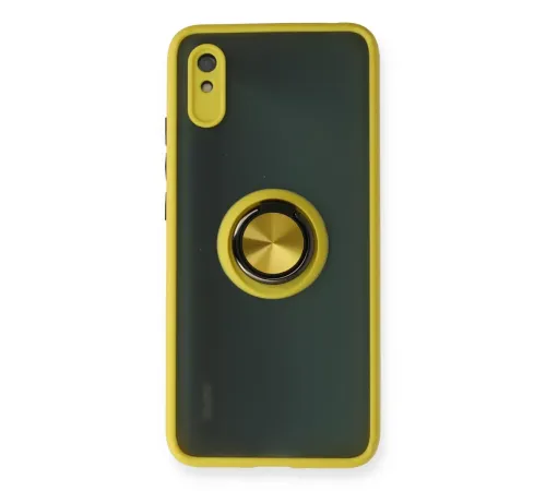 Xiaomi Redmi 9A Kılıf Montreal Yüzüklü Silikon Kapak - Sarı