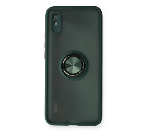 Xiaomi Redmi 9A Kılıf Montreal Yüzüklü Silikon Kapak - Yeşil