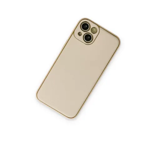Apple iPhone 14 Plus Kılıf Coco Deri Silikon Kapak - Gold