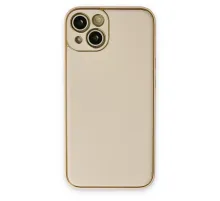 Apple iPhone 14 Plus Kılıf Coco Deri Silikon Kapak - Gold
