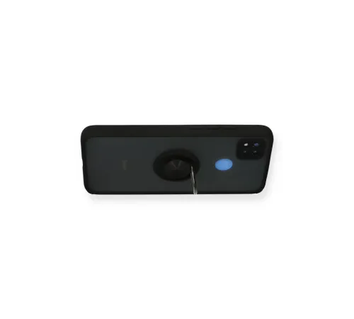 Xiaomi Redmi 9C Kılıf Montreal Yüzüklü Silikon Kapak - Siyah