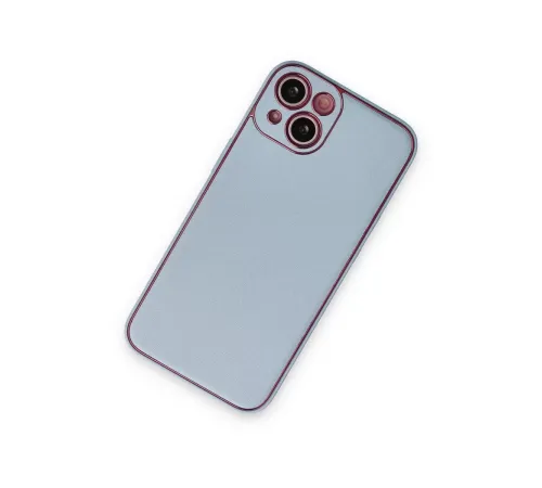 Apple iPhone 14 Plus Kılıf Coco Deri Silikon Kapak - Sky Blue