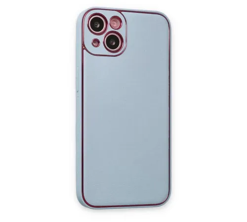 Apple iPhone 14 Plus Kılıf Coco Deri Silikon Kapak - Sky Blue