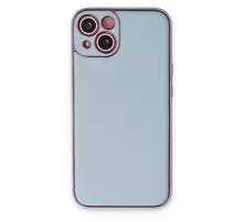 Apple iPhone 14 Plus Kılıf Coco Deri Silikon Kapak - Sky Blue