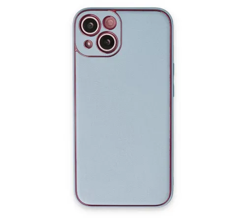 Apple iPhone 14 Plus Kılıf Coco Deri Silikon Kapak - Sky Blue