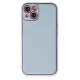 Apple iPhone 14 Plus Kılıf Coco Deri Silikon Kapak - Sky Blue