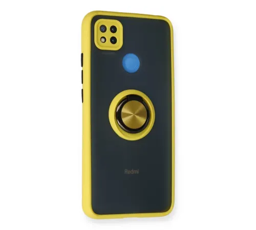 Xiaomi Redmi 9C Kılıf Montreal Yüzüklü Silikon Kapak - Sarı