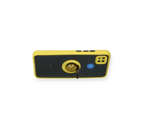 Xiaomi Redmi 9C Kılıf Montreal Yüzüklü Silikon Kapak - Sarı