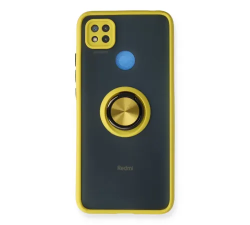 Xiaomi Redmi 9C Kılıf Montreal Yüzüklü Silikon Kapak - Sarı