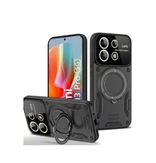 Xiaomi Redmi Note 13 Pro 4G Kılıf Joy Lens Standlı Kapak - Siyah