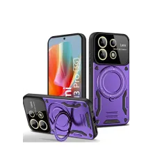 Xiaomi Redmi Note 13 Pro 4G Kılıf Joy Lens Standlı Kapak - Mor