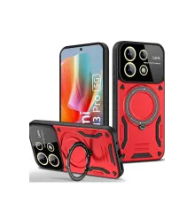 Xiaomi Redmi Note 13 Pro 4G Kılıf Joy Lens Standlı Kapak - Kırmızı