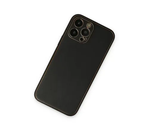 Apple iPhone 14 Pro Kılıf Coco Deri Silikon Kapak - Siyah