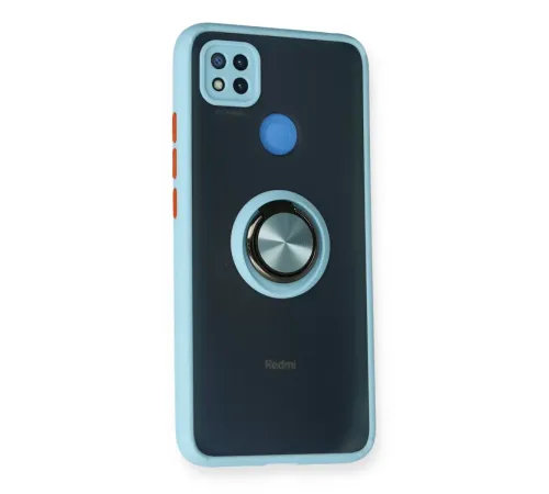 Xiaomi Redmi 9C Kılıf Montreal Yüzüklü Silikon Kapak - Buz Mavi