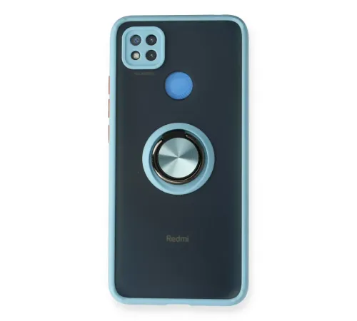 Xiaomi Redmi 9C Kılıf Montreal Yüzüklü Silikon Kapak - Buz Mavi