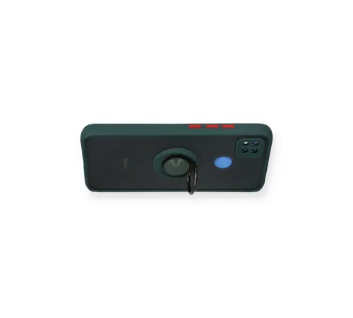 Xiaomi Redmi 9C Kılıf Montreal Yüzüklü Silikon Kapak - Yeşil