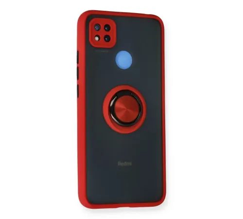 Xiaomi Redmi 9C Kılıf Montreal Yüzüklü Silikon Kapak - Kırmızı