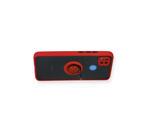 Xiaomi Redmi 9C Kılıf Montreal Yüzüklü Silikon Kapak - Kırmızı