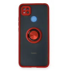 Xiaomi Redmi 9C Kılıf Montreal Yüzüklü Silikon Kapak - Kırmızı