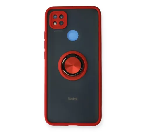 Xiaomi Redmi 9C Kılıf Montreal Yüzüklü Silikon Kapak - Kırmızı