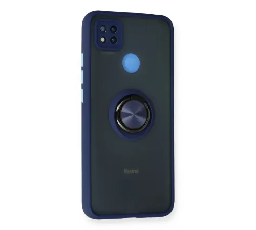 Xiaomi Redmi 9C Kılıf Montreal Yüzüklü Silikon Kapak - Lacivert