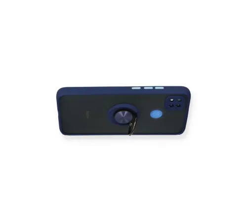 Xiaomi Redmi 9C Kılıf Montreal Yüzüklü Silikon Kapak - Lacivert