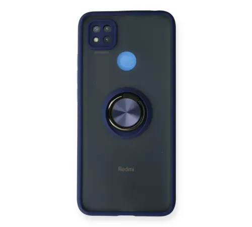 Xiaomi Redmi 9C Kılıf Montreal Yüzüklü Silikon Kapak - Lacivert