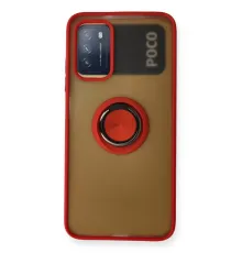 Xiaomi Redmi 9T Kılıf Montreal Yüzüklü Silikon Kapak - Kırmızı