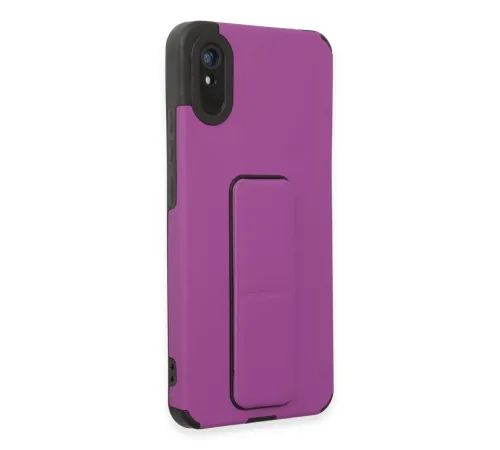 Xiaomi Redmi 9A Kılıf Mega Standlı Silikon - Mor