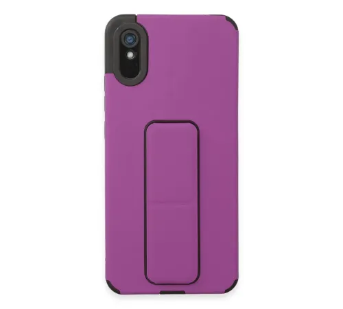 Xiaomi Redmi 9A Kılıf Mega Standlı Silikon - Mor