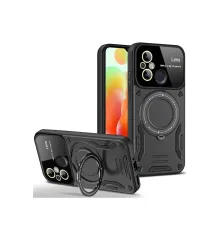 Xiaomi Redmi 12C Kılıf Joy Lens Standlı Kapak - Siyah