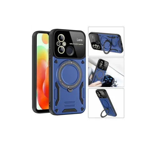Xiaomi Redmi 12C Kılıf Joy Lens Standlı Kapak - Mor