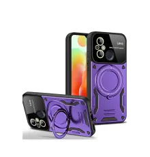Xiaomi Redmi 12C Kılıf Joy Lens Standlı Kapak - Mor