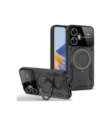 Realme C55 Kılıf Joy Lens Standlı Kapak - Siyah