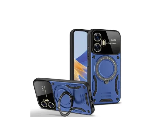 Realme C55 Kılıf Joy Lens Standlı Kapak - Lacivert
