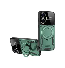 Realme C55 Kılıf Joy Lens Standlı Kapak - Koyu Yeşil