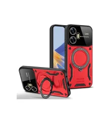 Realme C55 Kılıf Joy Lens Standlı Kapak - Kırmızı