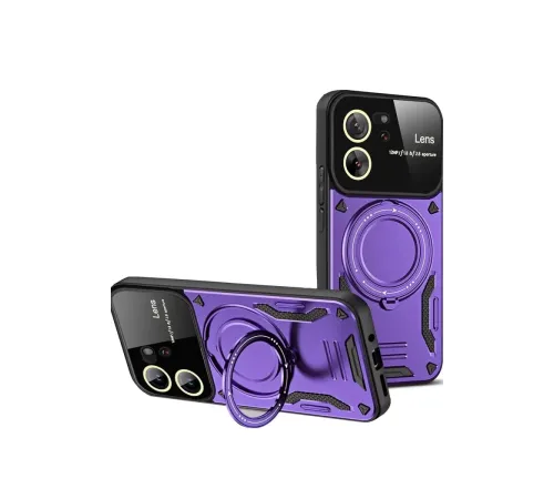 Xiaomi Mi 13T Pro Kılıf Joy Lens Standlı Kapak - Mor