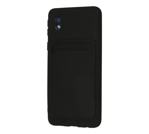Samsung Galaxy A01 Core Kılıf Kelvin Kartvizitli Silikon - Siyah